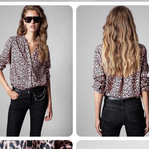 Zadig & Voltaire Tink Squeleton Leopard
Logo Silk Shirt Blouse - Picture 4 of 14